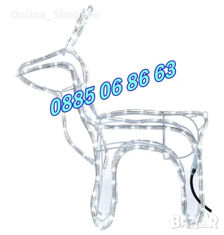 Коледен светещ елен, коледна украса, синя светлина, снимка 4 - Декорация за дома - 48048018