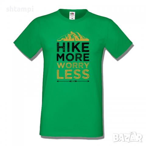 Мъжка тениска Hiking More Worry Less,Къмпинг,Планина,Изненада,Подарък,Поход,Връх,Хижа,, снимка 7 - Тениски - 36351992