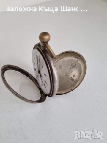 Антикварен механичен джобен сребърен часовник Swiss Galonne 800 silver , снимка 8 - Джобни - 42179092
