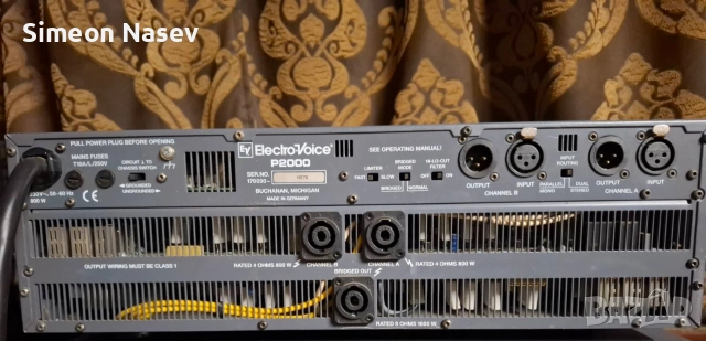 Продавам Професионален усилвател Electro-Voice P2000, снимка 5 - Ресийвъри, усилватели, смесителни пултове - 52775529