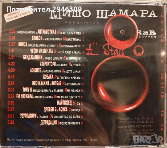 Мишо Шамара - All stars vol. 1(2001), снимка 2 - CD дискове - 52665570