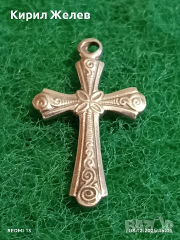 Винтидж бижу сребърен кръст красива орнаментика ювелирна изработка 52492, снимка 2 - Колиета, медальони, синджири - 52692223
