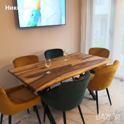 Трапезна маса масив и желязо , снимка 4 - Маси - 53541765