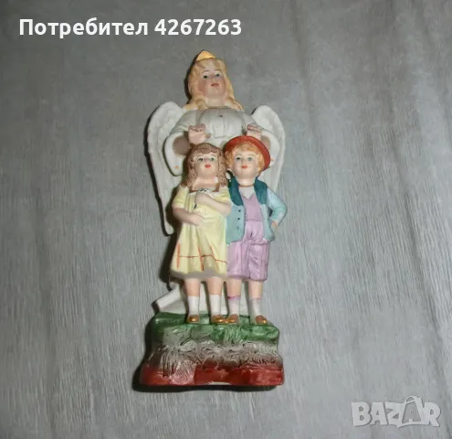 Статуетка ангел пазител от порцелан/бисквит, снимка 2 - Статуетки - 48703725