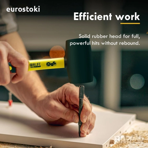 CCLIFE гумен чук, сертифициран от TÜV и GS, гумен чук с две страни за подови настилки и плочки черен, снимка 6 - Други инструменти - 51546130