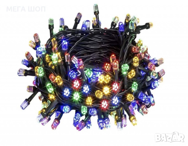 Коледни лампички Кристал с удължител  10 метра , 100 лампи