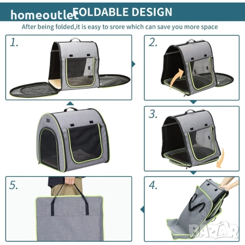 Сгъваема транспортна чанта за домашни любимци с вентилация, размер L DCC1039035AGZ2C-1, снимка 2 - За кучета - 51877860