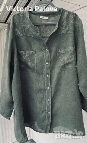 Красива ленена риза/блуза plus size PAPRIKA Италия, снимка 5 - Ризи - 48838119