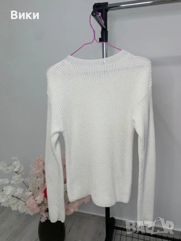 Бял пуловер универсален размер , снимка 10 - Блузи с дълъг ръкав и пуловери - 51663608
