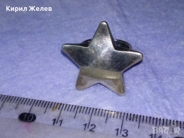 ВЕЛИКОЛЕПЕН ФИГУРАЛЕН СРЕБЪРЕН АРТ ПРЪСТЕН ЗВЕЗДА СРЕБРО 925 АНГЛИЯ БИЖУТЕРСКА РЪЧНА ИЗРАБОТКА 40617, снимка 4 - Пръстени - 42644491