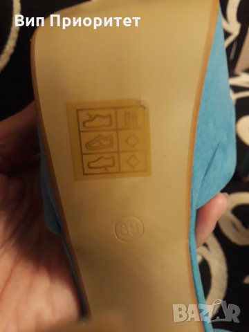 син сандал чисто нов с платформа отпред и елегантен удобен ток, снимка 13 - Сандали - 34722491