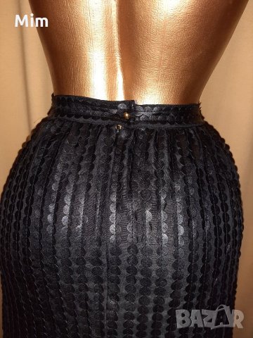 Vero Moda XL Черна кожена пола на изрязани кръгове , снимка 2 - Поли - 33945268