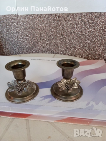 старинни църковни свещници - 2 броя, снимка 2 - Антикварни и старинни предмети - 53073146