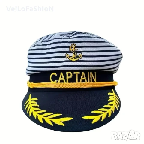 Нова капитанска шапка на райе Captain с Котва, снимка 5 - Шапки - 51030190