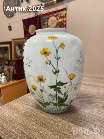 Порцеланова ваза Krister KPM Germany, ръчно рисувана, снимка 2 - Антикварни и старинни предмети - 52011349
