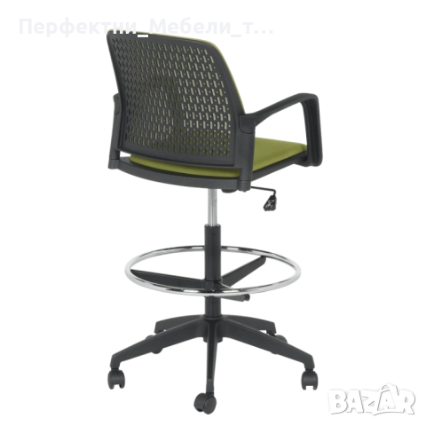 Бар кресло,висок работен стол с подлакътници,стол за рецепция,баров стол,стол с ринг за краката , снимка 4 - Столове - 52560116