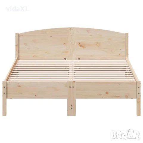 vidaXL Рамка за легло без матрак, 140x200 см, масивна чамова дървесина, снимка 4 - Спални и легла - 56148187