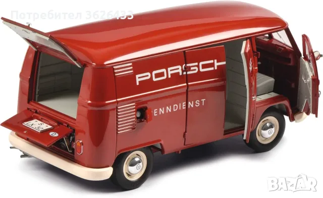 1:18 VW T1 Box Porsche, Racing service Schuco, снимка 2 - Колекции - 55978448
