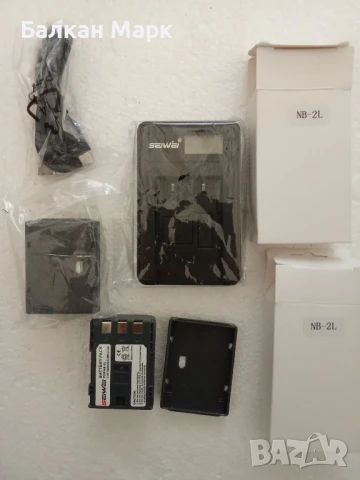 Универсално зарядно SEIWEI® + 2 батерии NB-2L (7.4V, 1200mAh, Li-ion) –за Canon