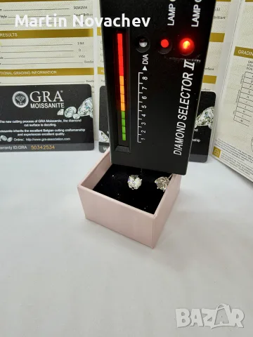 Сребърни обеци с мойсанит (Диамант) 2 карата, снимка 10 - Обеци - 56005299
