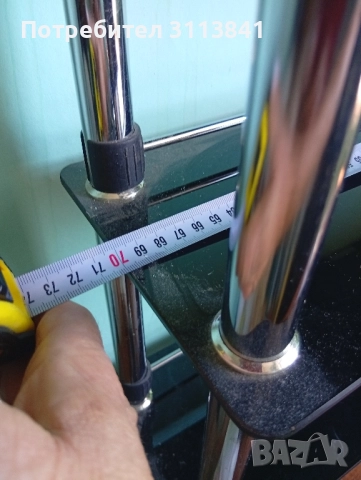 Стелаж от стъкло и метал,разглобяем., снимка 5 - Етажерки - 51808762