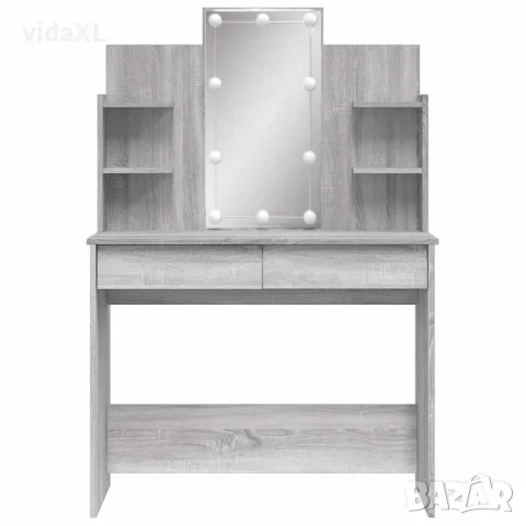 vidaXL Тоалетка с LED лампи, сив сонома, 96x40x142 см, снимка 5 - Тоалетки - 56148092