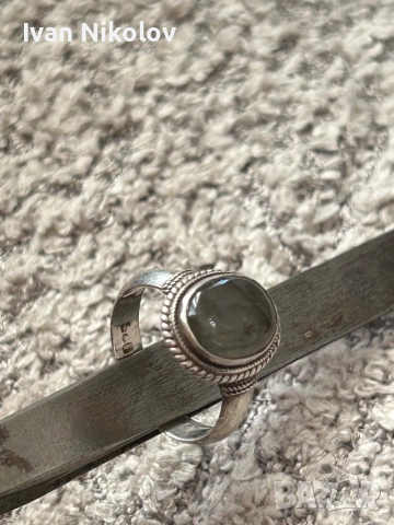 Дамски сребърен пръстен с лабрадорит, снимка 4 - Пръстени - 52940876