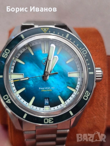 Zelos Swordfish 40mm Teal MOP, снимка 10 - Мъжки - 53119548