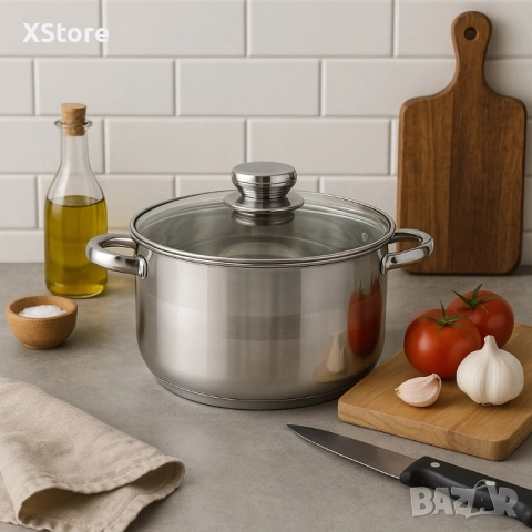 Тенджера Voltz Индукция, Неръждаема стомана, снимка 5 - Съдове за готвене - 50980526