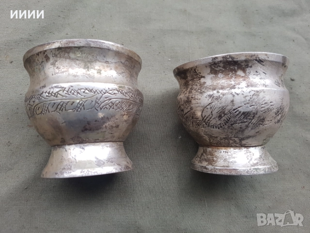 Посребрена чаша 2 бр, снимка 2 - Антикварни и старинни предмети - 52378979