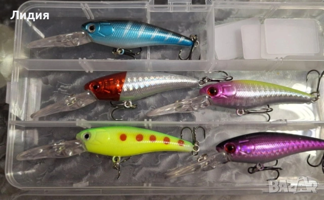Комплект воблери за спининг – различни модели и цветове + кутии, снимка 2 - Такъми - 53455734