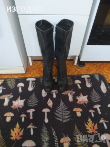 САМО 19 ЛЕВА БОТУШИ ОТ ЕСТЕСТВЕНА КОЖА ЗДРАВИ 36-37 НОМЕР ЧЕРНИ, снимка 3 - Дамски ботуши - 52621619