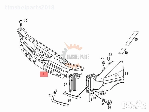 Преден панел за MERCEDES SPRINTER 2000-2006 год., снимка 2 - Части - 52728654