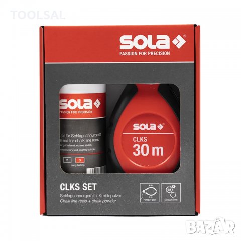 Чертилка Sola зидарска пластмасова комплект с боя 30 м, 250 г, CLK 30 SET R
