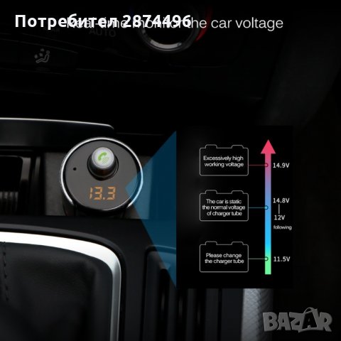 2006 FM трансмитер с волтметър, handsfree, USB, снимка 3 - Аксесоари и консумативи - 34564993