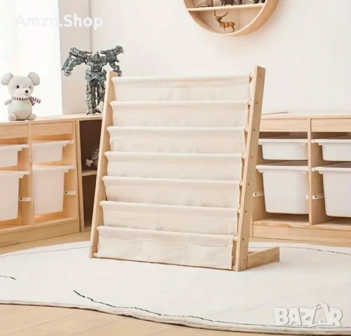 Дървена библиотека по Монтесори за деца етажерка стойка за книги, снимка 5 - Етажерки - 48469158