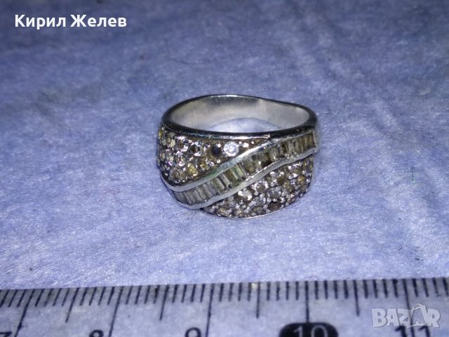 СКЪПОЦЕНЕН СРЕБЪРЕН АРТ ПРЪСТЕН СРЕБРО 925 с ФАСЕТИРАНИ ИСКРЯЩИ ЦИРКОНИ и ЛАБОРАТОРЕН МОЙСАНИТ 38278, снимка 4 - Пръстени - 40921018