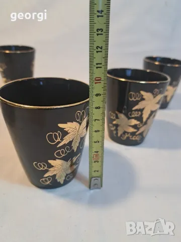 руски керамичен сервиз в черно с позлата    16/4, снимка 6 - Сервизи - 48987402