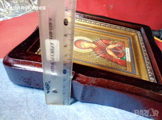 ОБР. ПР. БЦЫ СЕМИСТРЕЛЬНАЯ РУСКА ИЗТОЧНОПРАВСЛАВНА ИКОНА МНОГО КРАСИВА ИЗРАБОТКА ДЪРВЕНА РАМКА 47600, снимка 10 - Икони - 47908812