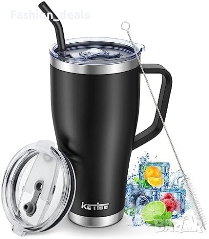 Нова изолирана вакумна чаша с 2 капак кафе топли и студени напитки