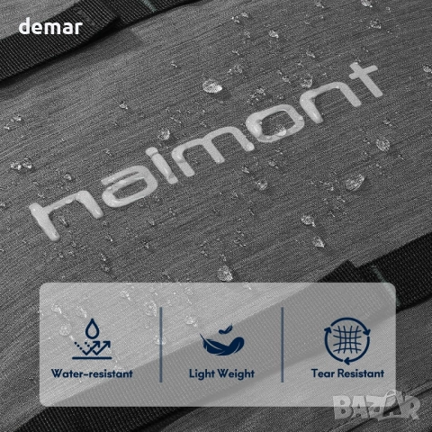 Раница Haimont Rolltop, водоустойчива, с отделение за лаптоп, 20 л, тъмносива, снимка 2 - Раници - 52454541