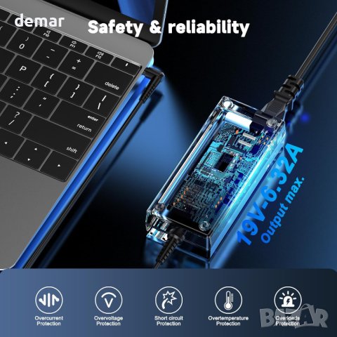 Зарядно за лаптоп Asus 120W 19V 6.32A, ADP-120ZB G53 G60 N550 N56VZ Q550 GL551 N46 N76VZ N55SF, снимка 5 - Други - 44482561