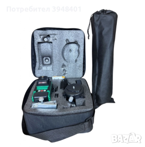 4D Лазерен Нивелир с 16 Линии (Четири Точков), Самонивелиращ се, със Зелен Лазер с тринога, снимка 13 - Други инструменти - 52654141