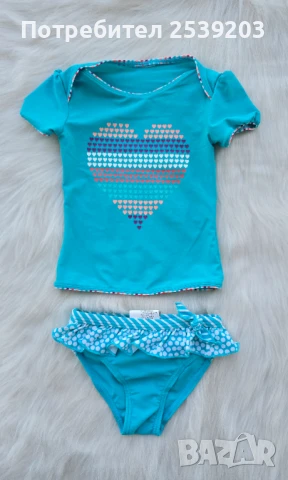 Детски бански и плажна блуза 18-24 месеца