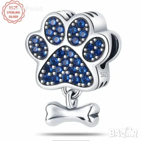 Сребърен талисман за Пандора лапичка, снимка 2 - Гривни - 49965239
