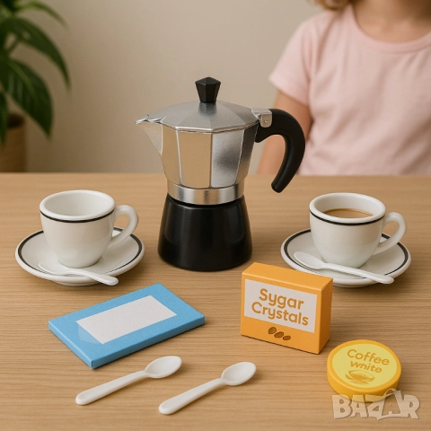 Детски сервиз за кафе с кафеварка Coffee world