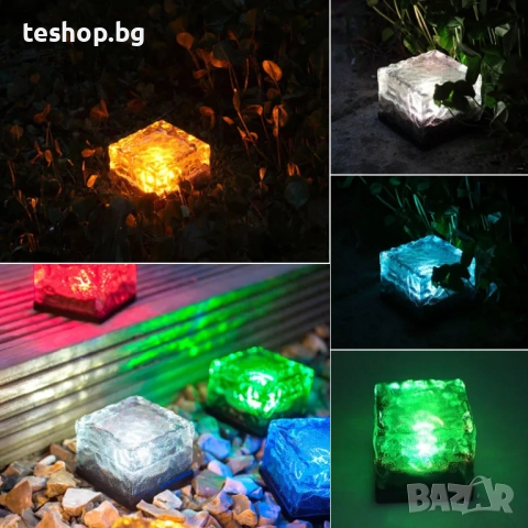 Соларна лампа за тревна площ IP68 RGB градинска лампа стъклена 6 броя комплект