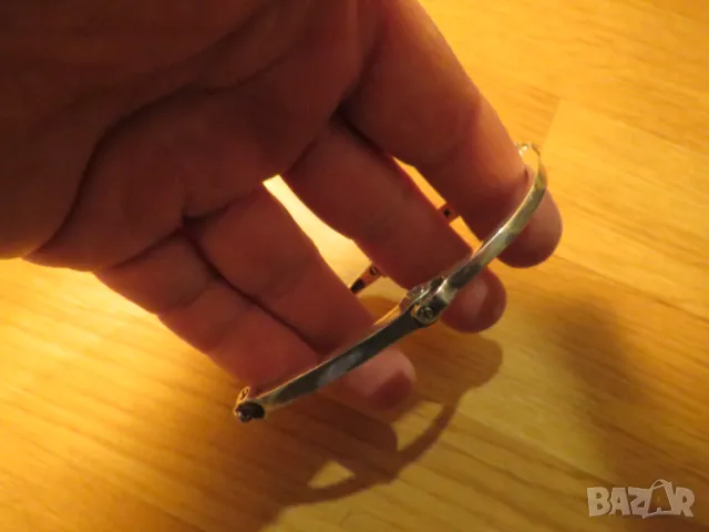   Старинна масивна мъжка сребърна гривна тип белезници уникален модел и красота за теб сребро, снимка 5 - Гривни - 50026319