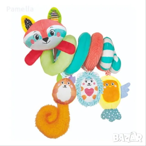 Плюшена спираловидна играчка с животни, Clementoni, снимка 3 - За бебешки колички - 48632577