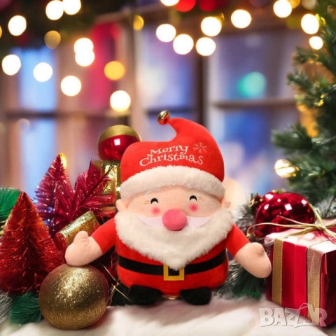 Коледна плюшена играчка Дядо Коледа – 25 см, снимка 4 - Други - 52567876